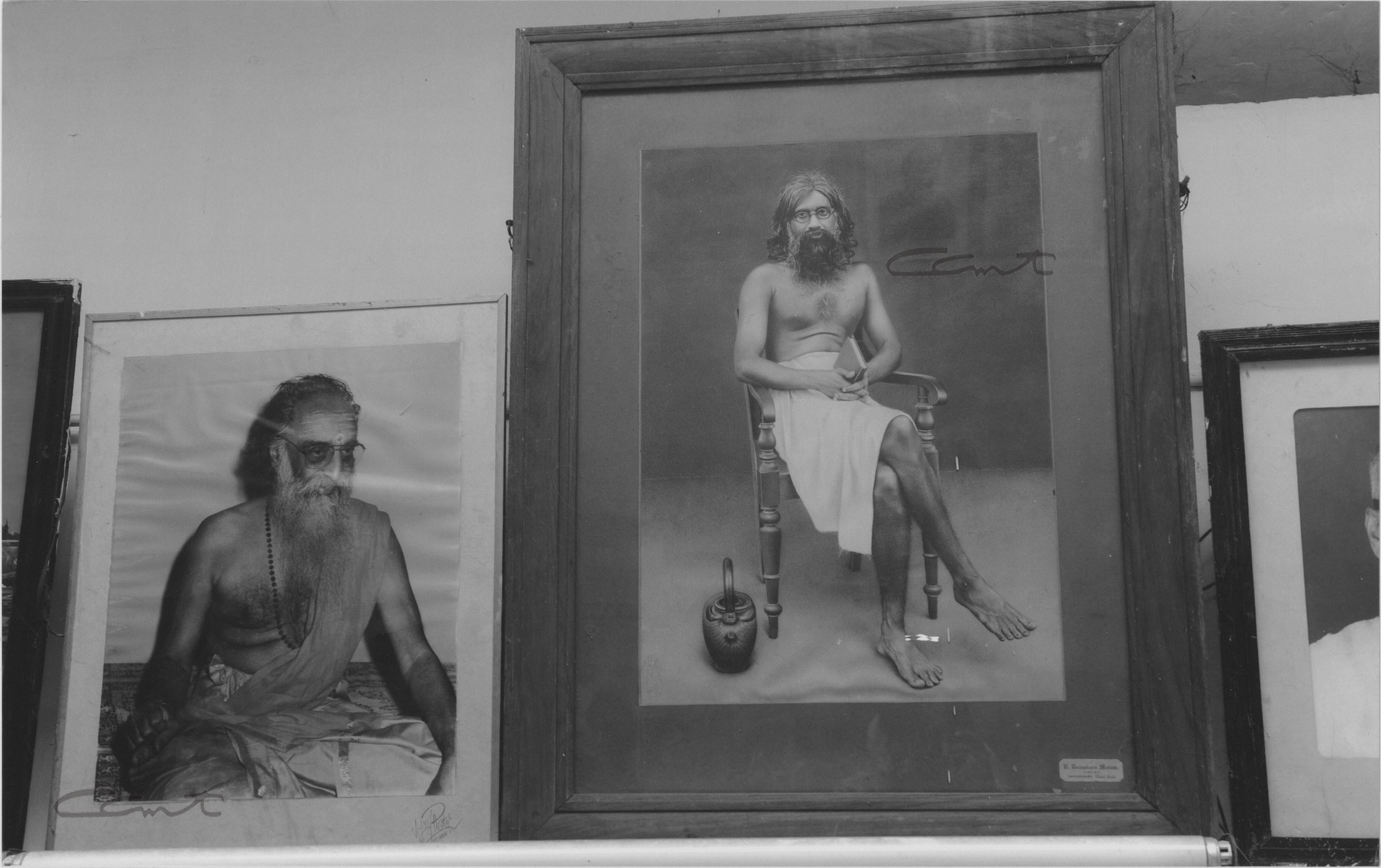 Swami Chinmayananda's photograph adorns the walls of Vivekodayam Boys' High School